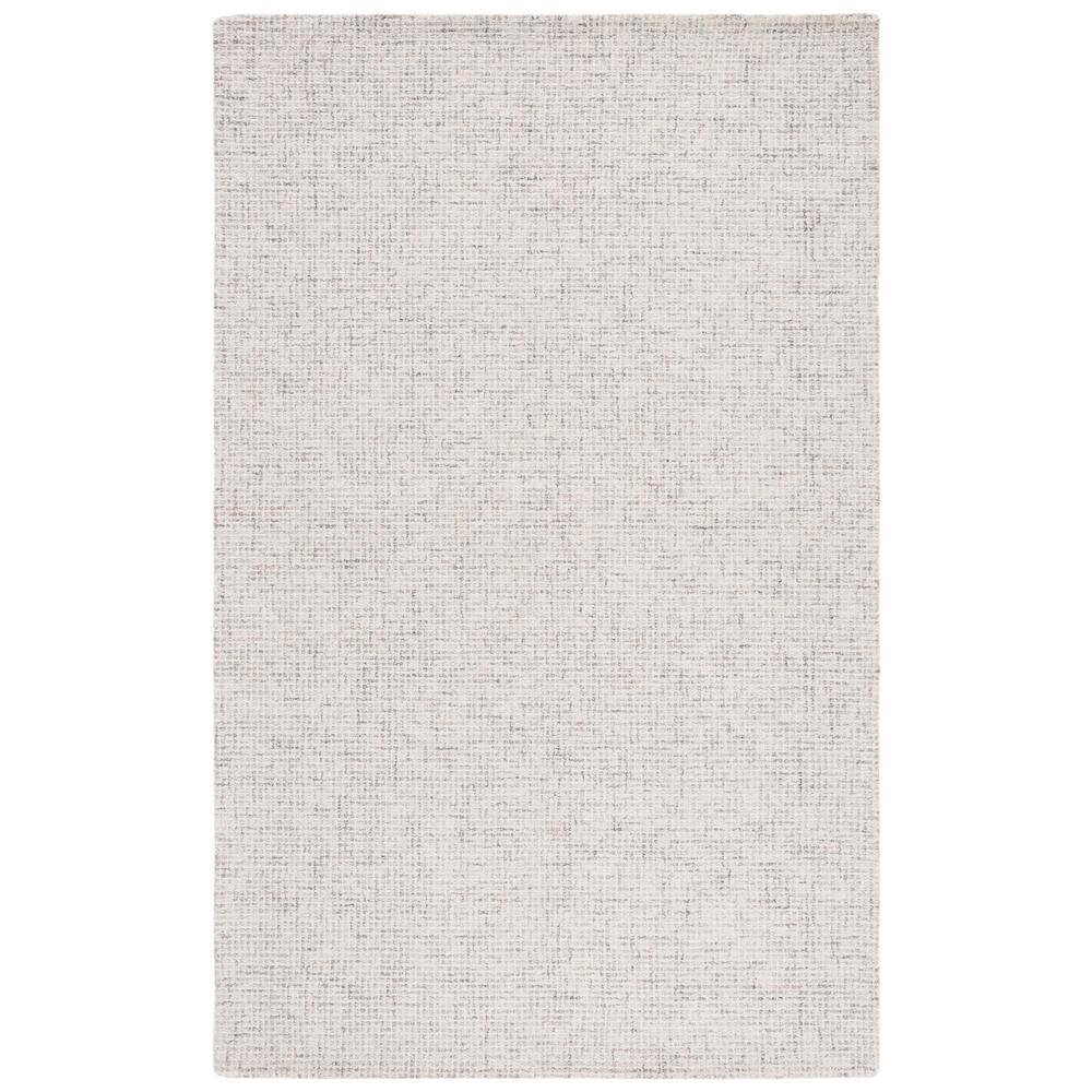 Light Grey and Ivory Hand Tufted Wool Area Rug 3' x 5'