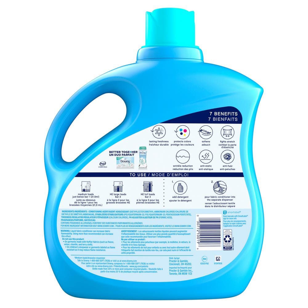 Downy Cool Cotton Scent Liquid Fabric Softener, 111 fl oz, 150 Loads