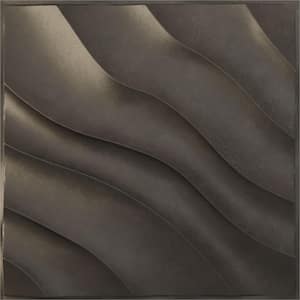 19 5/8 in. x 19 5/8 in. Modern Wave EnduraWall Decorative 3D Wall Panel, Weathered Steel (Covers 2.67 Sq. Ft.)