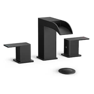 8 in. Widespread Double Handle Bathroom Faucet in Matte Black