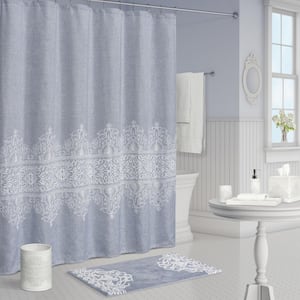 Leanna Polyester Powder Blue Shower Curtain