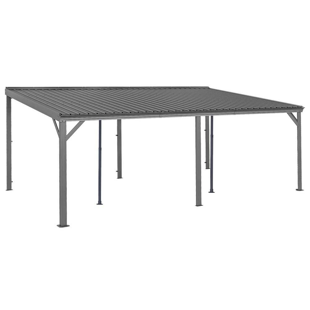 Domi 12 ft. x 20 ft. Wall-Mounted Hardtop Gazebo with Galvanized Steel Roof price history on PriceWatchPro
