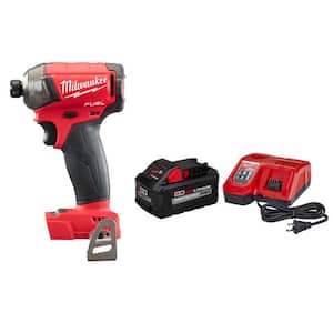 M18 FUEL SURGE 18-Volt Lithium-Ion Brushless Cordless 1/4 in. Hex Impact Driver with 8.0 Ah Starter Kit
