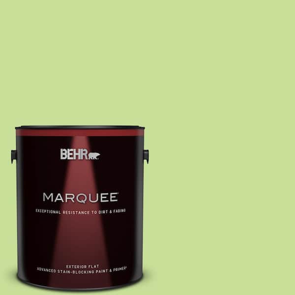 BEHR MARQUEE 1 gal. #420A-3 Key Lime Flat Exterior Paint & Primer