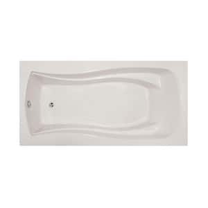 Charlotte 72 in. Acrylic Rectangular Drop-In Whirlpool Bathtub in White