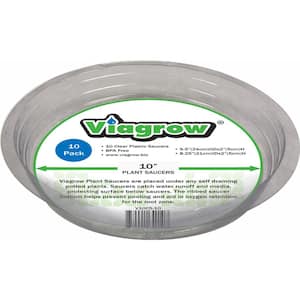 10 in. Clear Plastic Saucer (10-Pack)