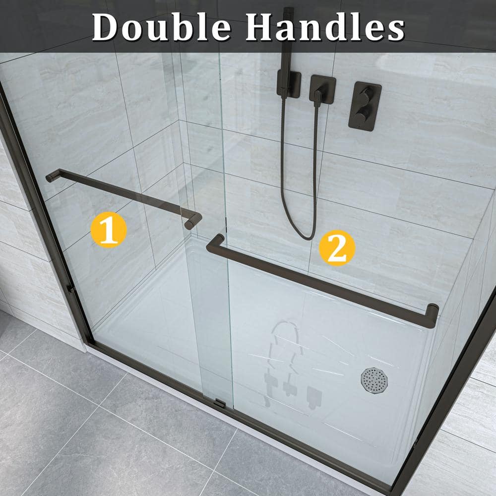 60" W x 72" H Oil Rubbed Bronze Double Sliding Shower Door