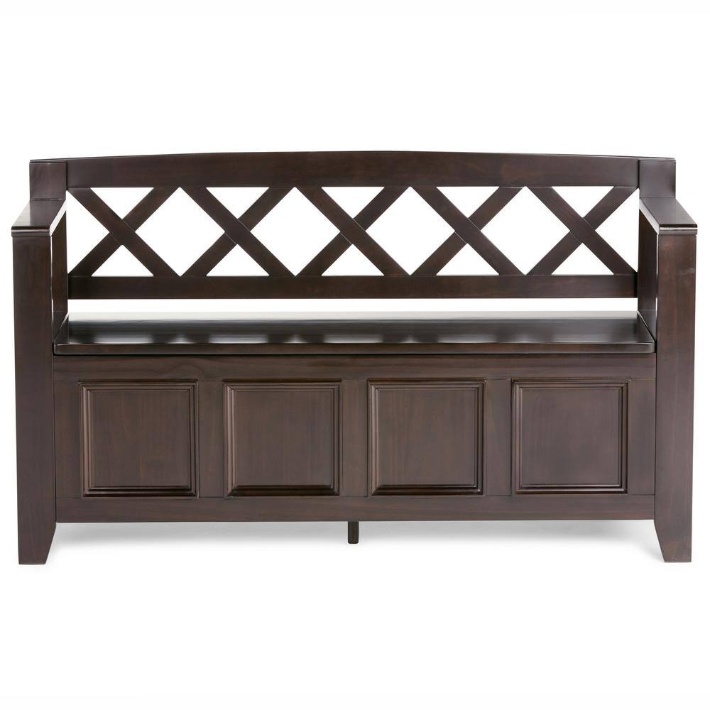 Amherst Hickory Brown 48" Wide Solid Wood Transitional Storage Bench