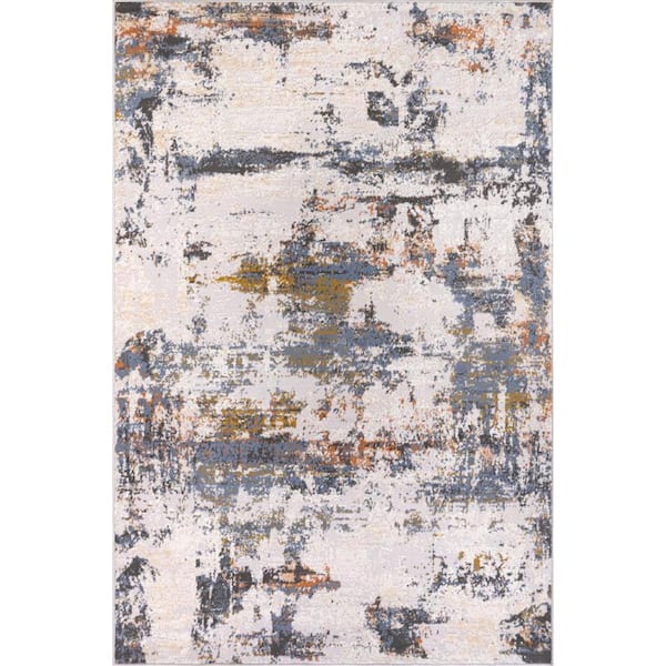 L'Baiet Elena Blue 8 ft. x 10 ft. Distressed Area Rug