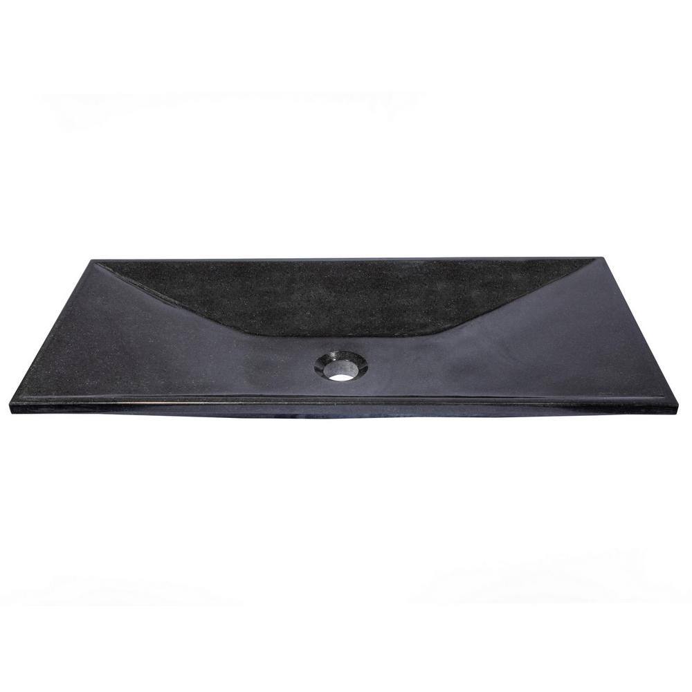 Eden 28'' Black Granite Rectangular Bathroom Sink