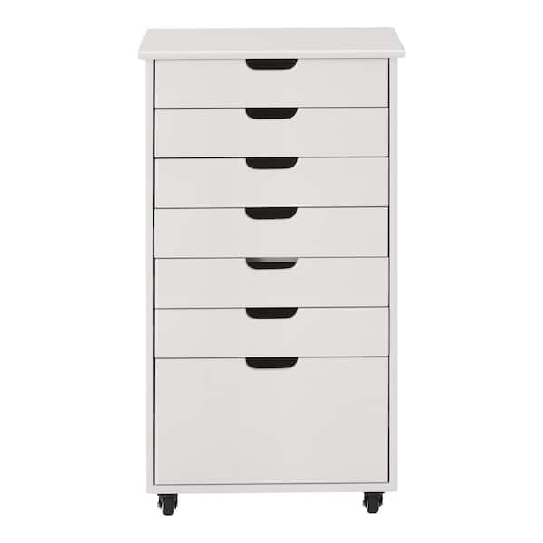 StyleWell Craft 42 in. White 3-Drawers Table with Shelf