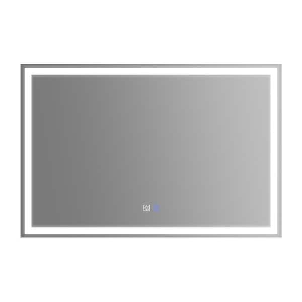 Unbranded 48 in. W x 32 in. H Rectangular Frameless Anti-Fog Wall Bathroom Vanity Mirror in White