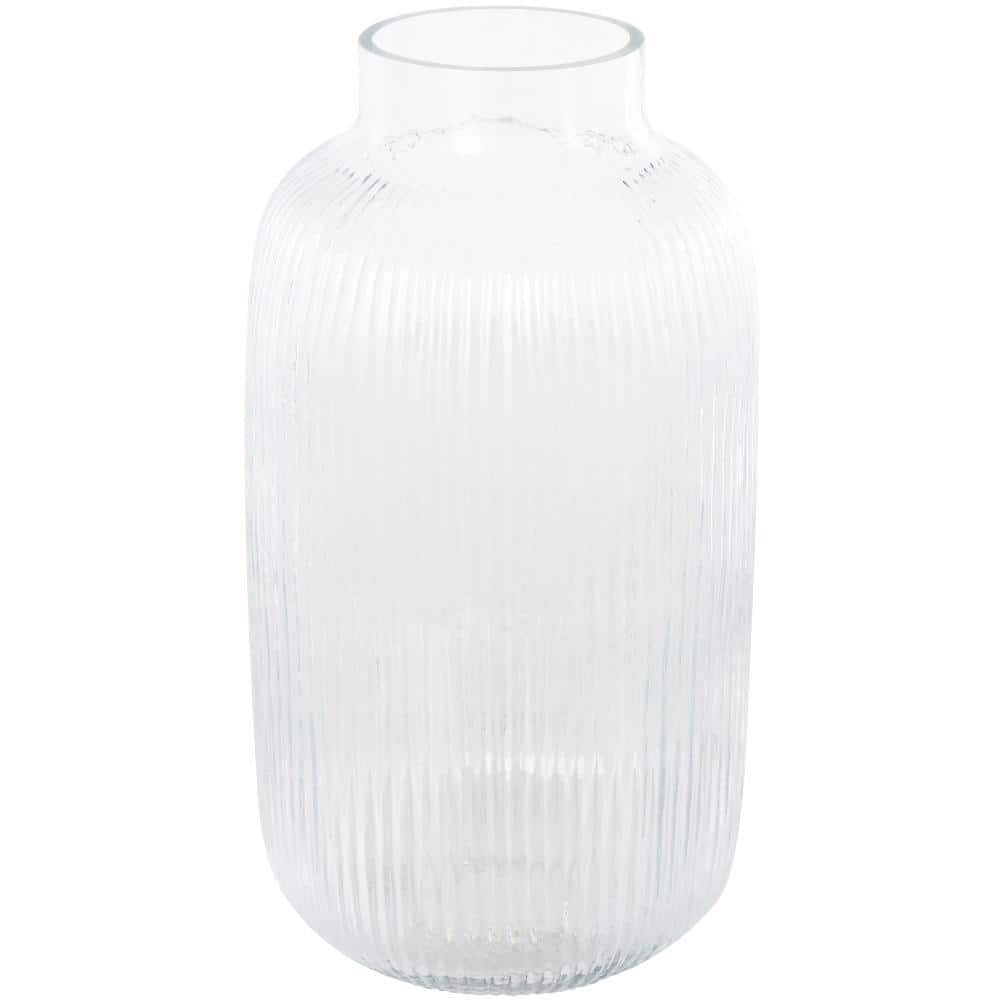 Round Slim Ringed Glass Vase 13x8x25cm