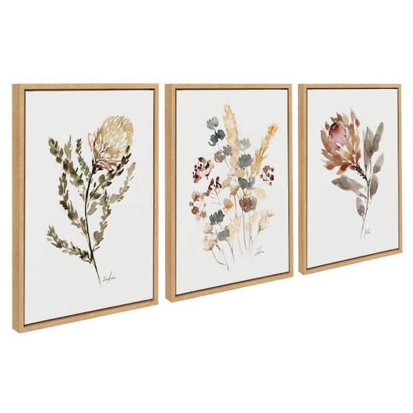 Sylvie "Wild Banksia, Wild Salvia and Wild King Protea" by Sara Berrenson 3-Piece Framed Art Print 24 in. x 18 in.