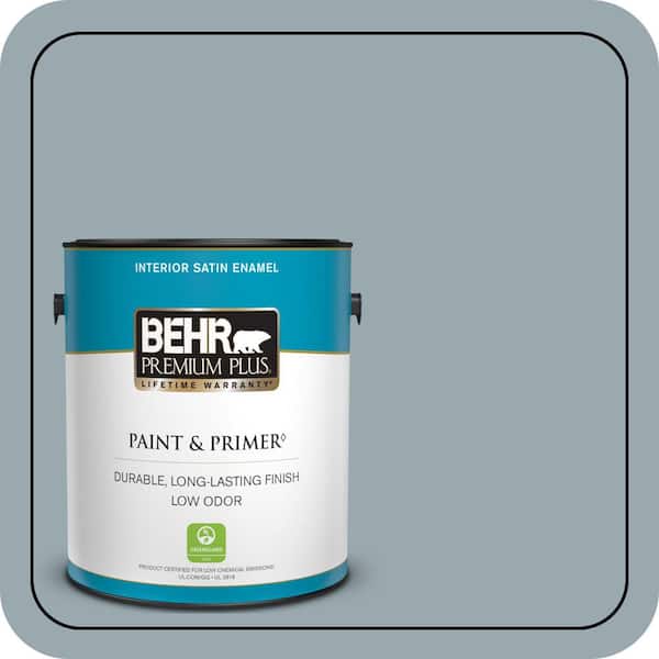 BEHR PREMIUM PLUS 1 gal. #N470-4 NorWester Satin Enamel Low Odor Interior Paint & Primer