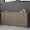 Tvilum Portland 6-Drawer Double Dresser in Oak 26.89 in. H x 56.34 in. W x 12.46 in. D 70328hlhl
