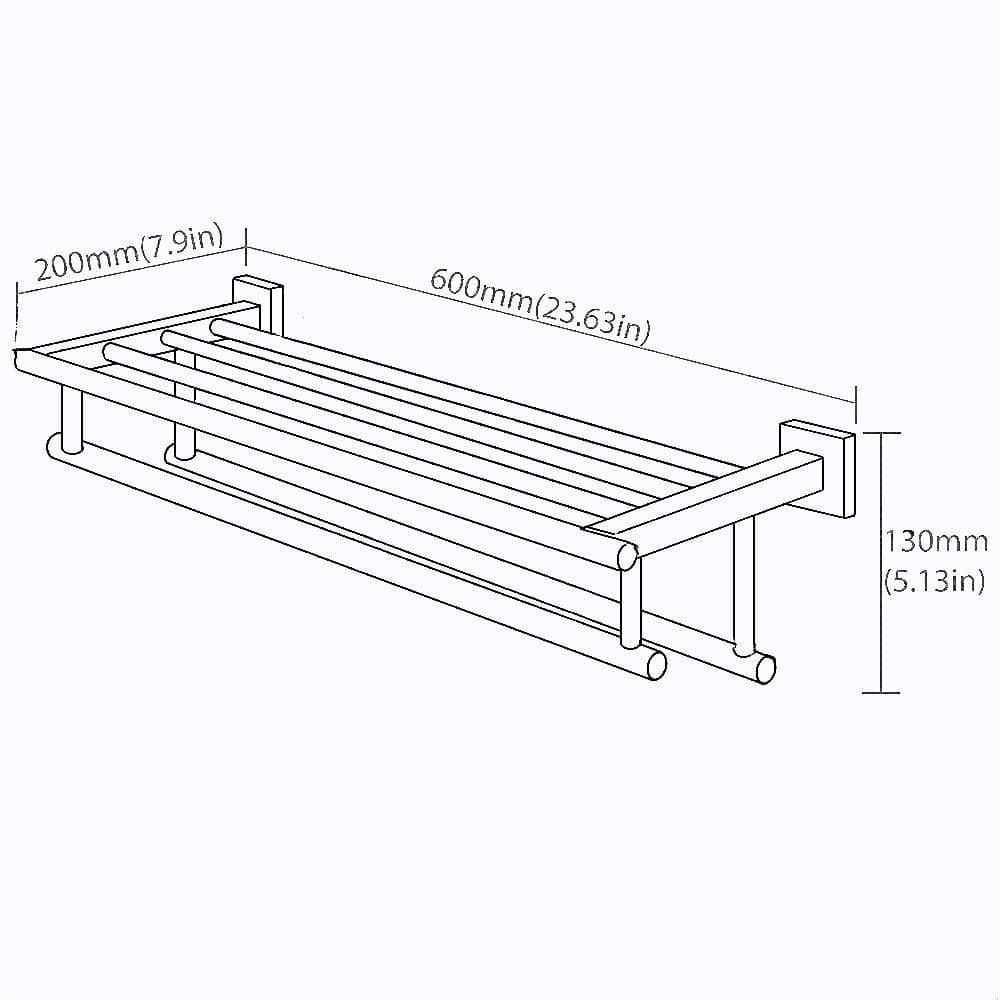 Matte Black Stainless Steel Wall-Mounted Double Towel Rack