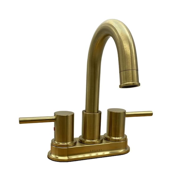 St. Lucia Collection 4 in. Centerset 2-Handle Bathroom Faucet in Champagne Gold finish