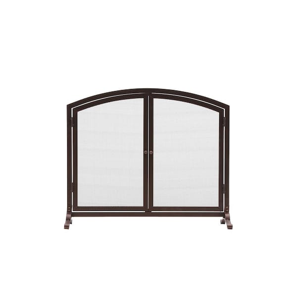 Home Decorators Collection Emberly Brown 1-Panel Fireplace Screen with Doors