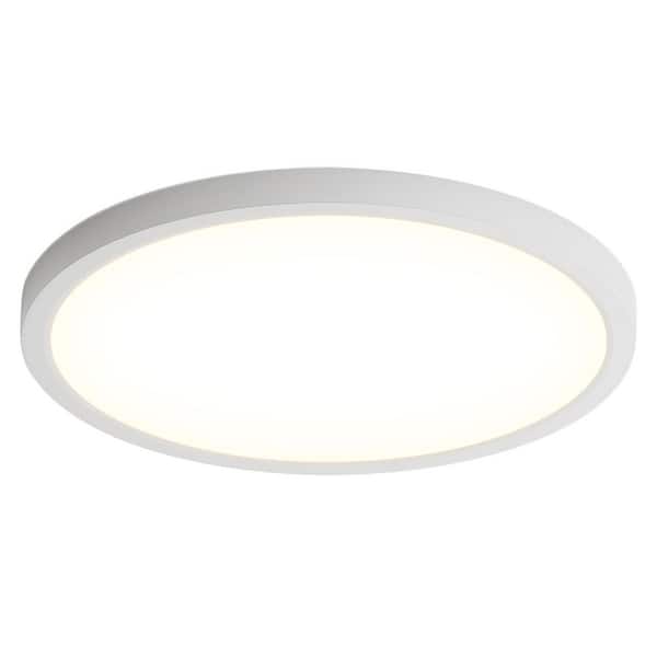 Sofucor 12 in. 20-Watt Modern White LED Integrated Flush Mount with White Acrylic Shade