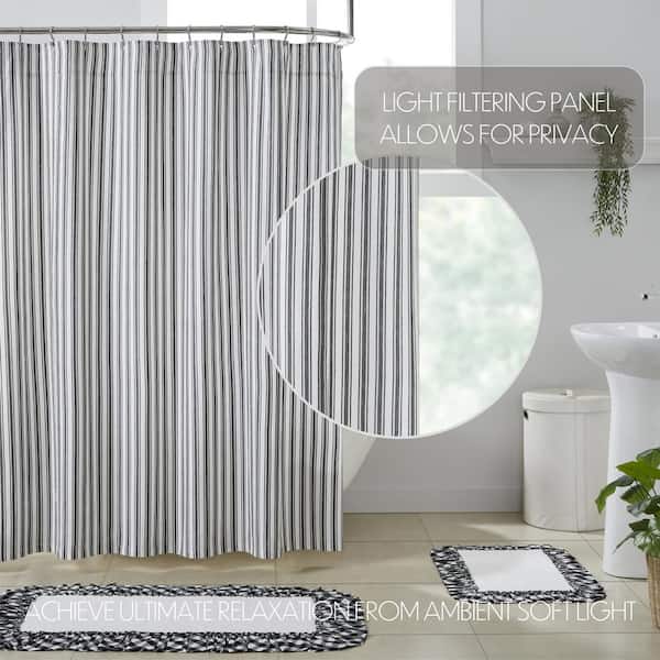 Farmhouse Shower Curtain 72x72 Embroidered Bee Creme Yellow Grey