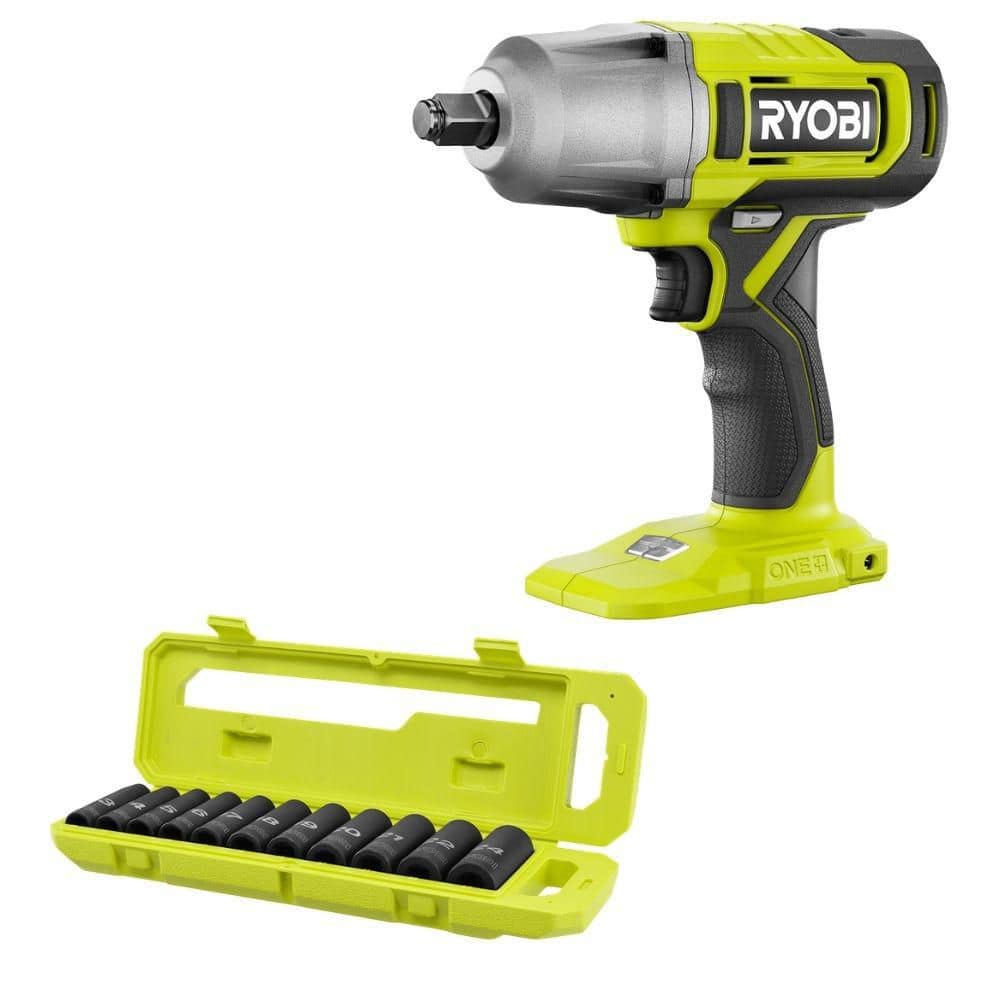 ONE+ 18V Cordless 1/2 in. Impact Wrench (Tool Only) with 1/2 in Metric Deep Impact Socket Set (11-Piece) price history on PriceWatchPro