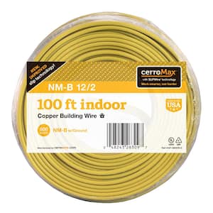100 ft. 12/2 Yellow Solid CerroMax SLiPWire Copper NM-B Wire