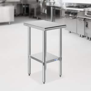 12 x 24 In. Stainless Steel Kitchen Utility Table with Bottom Shelf