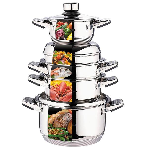 Concord 18-Piece Stainless Steel Cookware Set, Induction