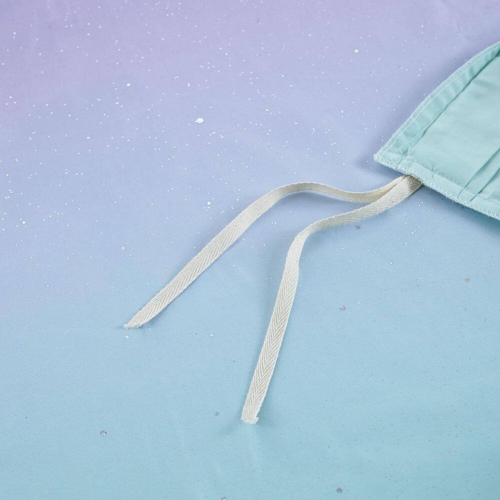 Full/Queen Aqua and Pastel Purple Ombre Glitter Duvet Cover Set