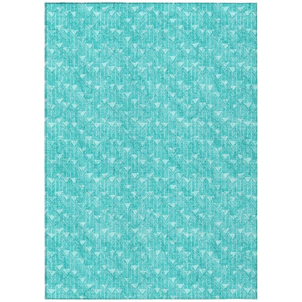 Turquoise 3 ft. x 5 ft. Geometric Indoor / Outdoor Area Rug price history on PriceWatchPro