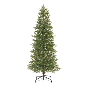 7 ft Elegant Grand Fir Slim LED Pre-Lit Artificial Christmas Tree with 700 Warm White Micro Dot Lights