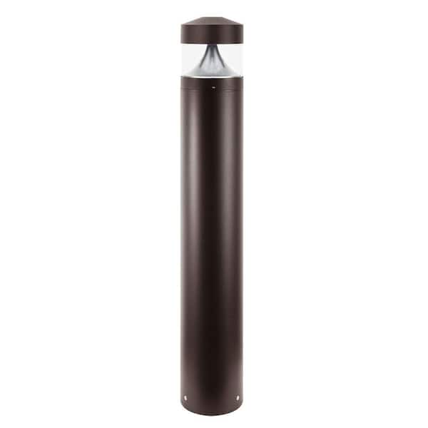 SOLUS Round 200BC Line-Voltage Bronze Aluminum 937 Lumen Hardwired Integrated LED Bollard Light 4000K