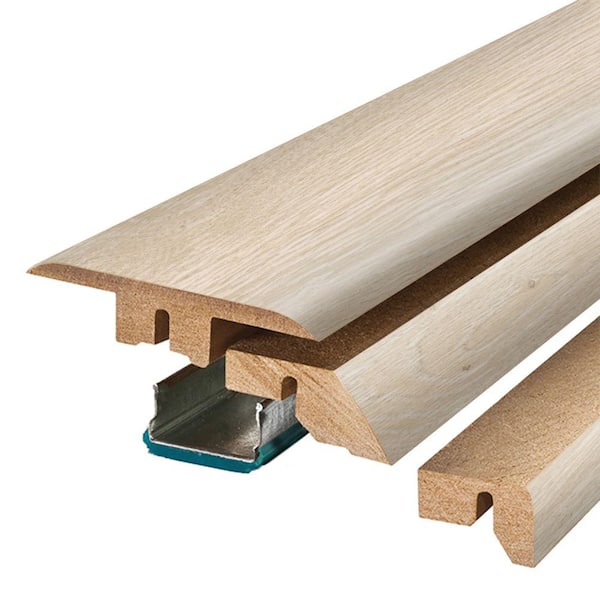 Snowdrift 0.75 in. T x 2.37 in. W x 78.7 in. L Textured Wood Look Laminate Moulding/Trim 4 in 1 Molding