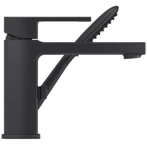 Deckard Single-Handle Deck Mount Roman Tub Faucet with Handshower in Matte Black