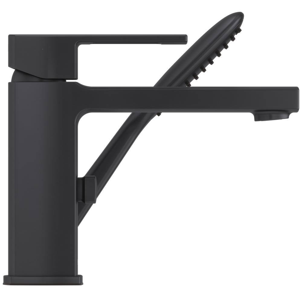 Matte Black Single Handle Roman Tub Faucet with Hand Shower