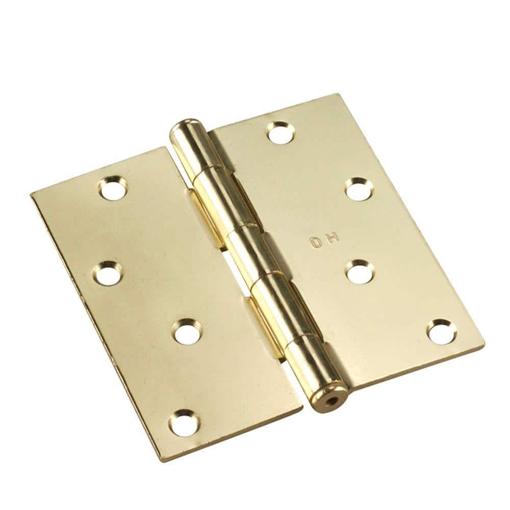 Onward 4 in. x 4 in. Brass Full Mortise Butt Hinge with Removable Pin  (2-Pack) 822BB - The Home Depot