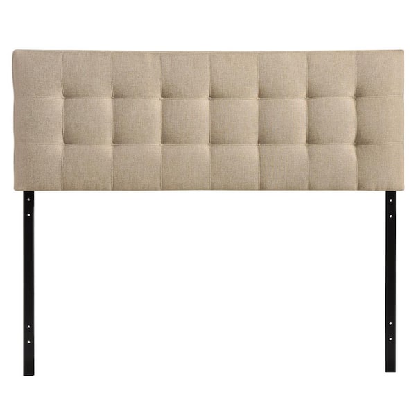 MODWAY Lily Beige Full Upholstered Fabric Headboard