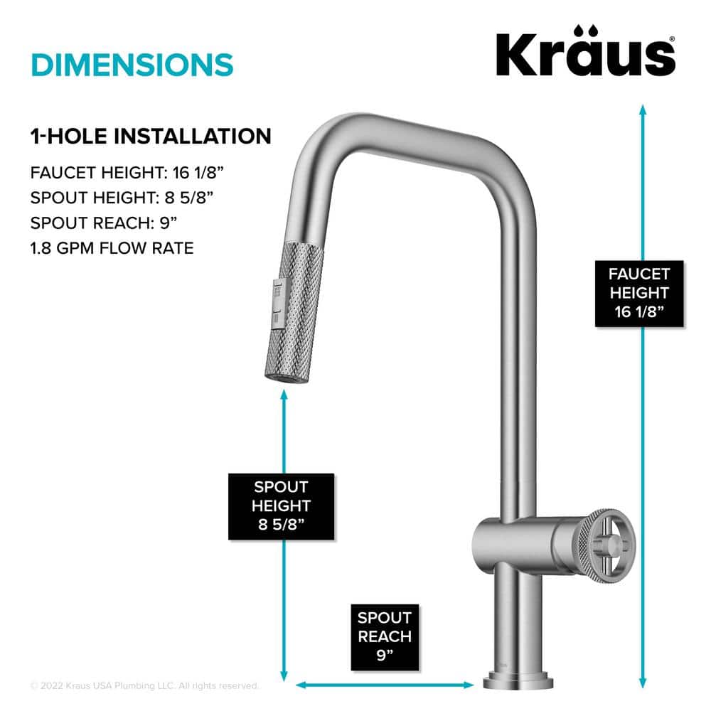 Stainless Steel Industrial Pull-Down Kitchen Faucet with Spray