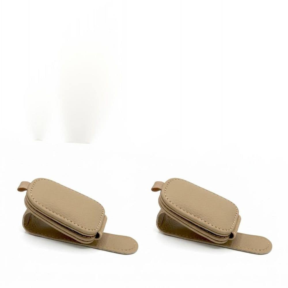Car Sunglass Holder Magnetic Leather Visor Clip with Ticket Card Slot Universal Fit Car Accessories 2 Pack Beige price history on PriceWatchPro