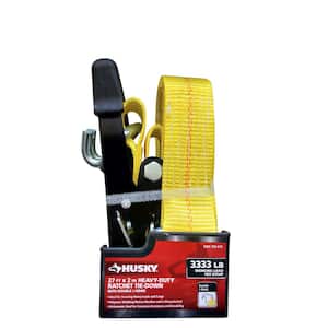 27 ft. x 2 in. Heavy-Duty Ratchet Tie-Down Strap with J Hook