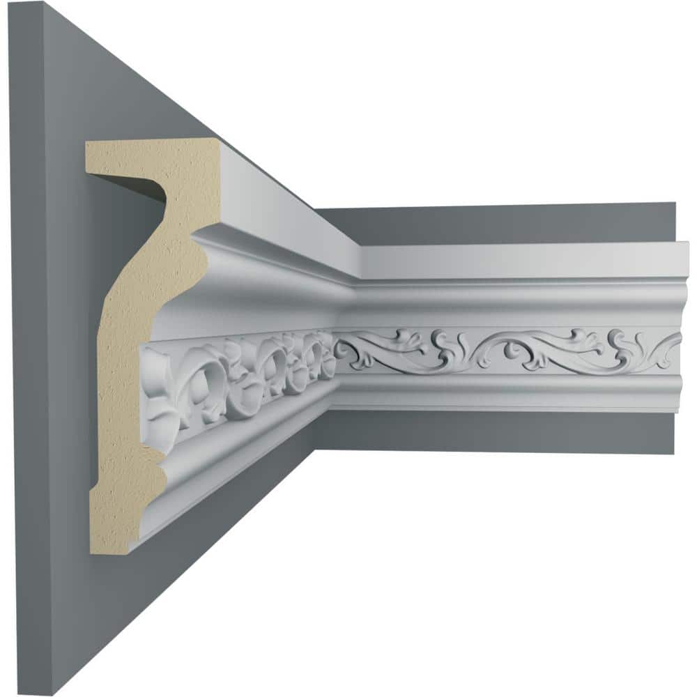 Primed Geometric Polyurethane Chair Rail Moulding Sample