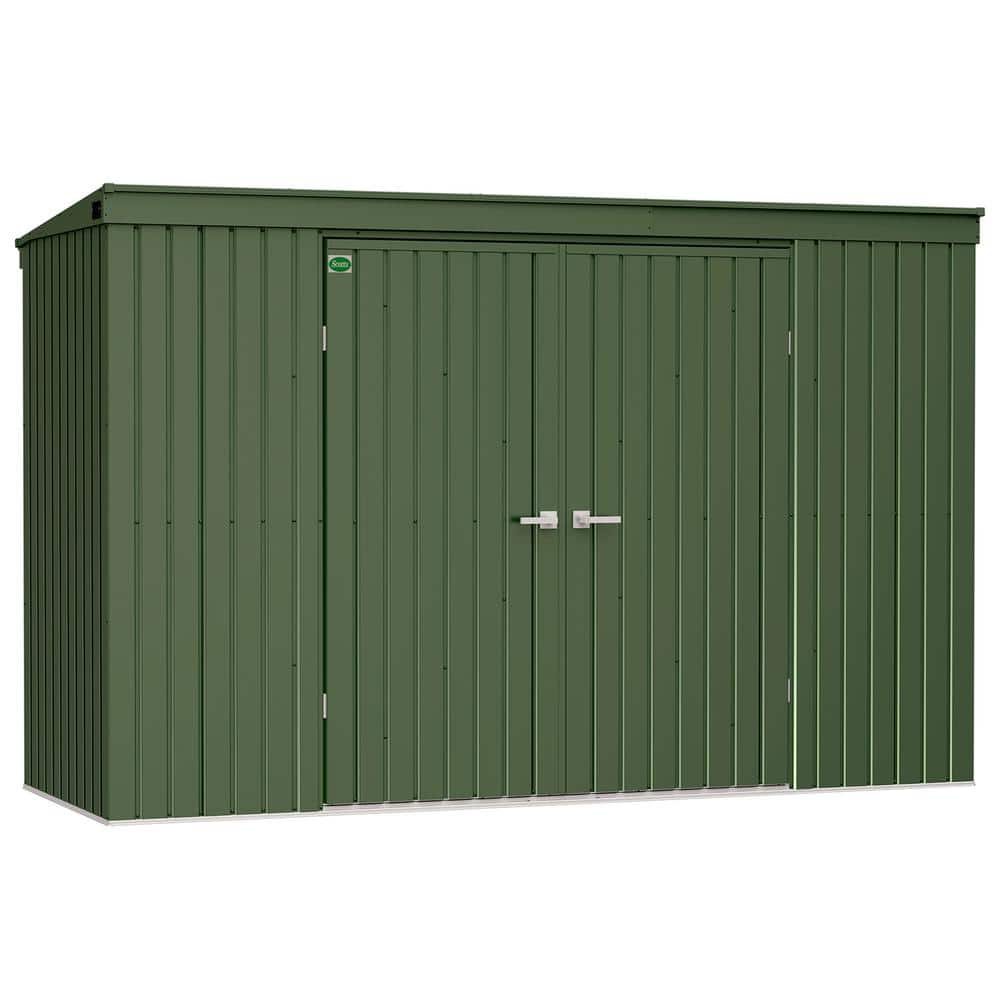 Scotts 10' x 4' Green Galvanized Steel Garden Storage Shed