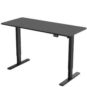 55 in. Black Wood Electric Standing Desk With Adjustable Feature