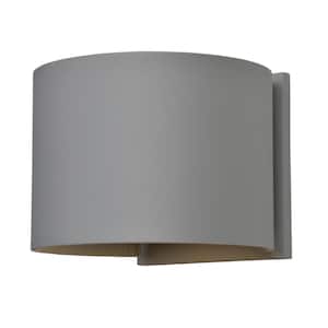 Curve 2-Light Satin LED Outdoor Wall Lantern Sconce
