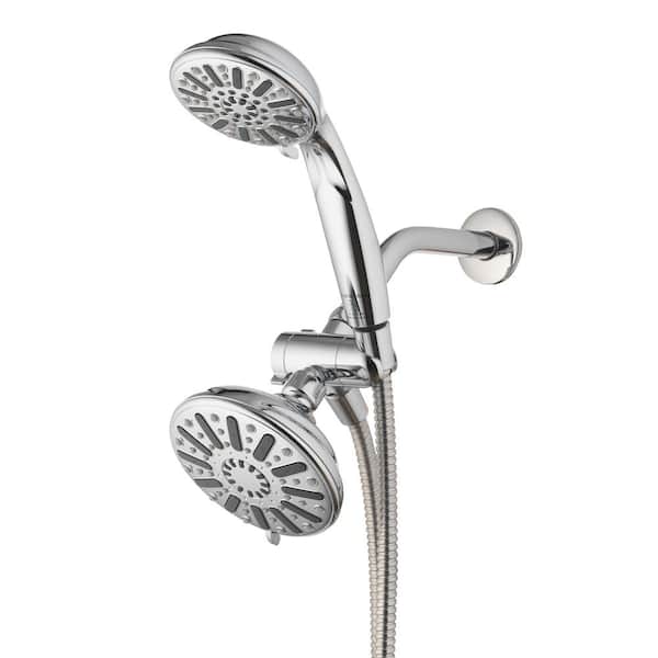 Glacier Bay 6-Spray 5 in. Dual Wall Mount Fixed and Handheld Shower Head  1.8 GPM in Chrome 8469100HC - The Home Depot
