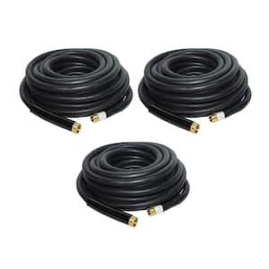 0.75 in. Dia x 50 ft. Industrial Rubber Garden Water Hoses with Brass Fittings (3-Pack)