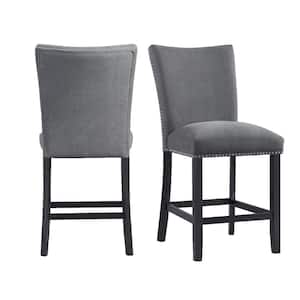 Stratton Counter Height Side Chair Set in Charcoal