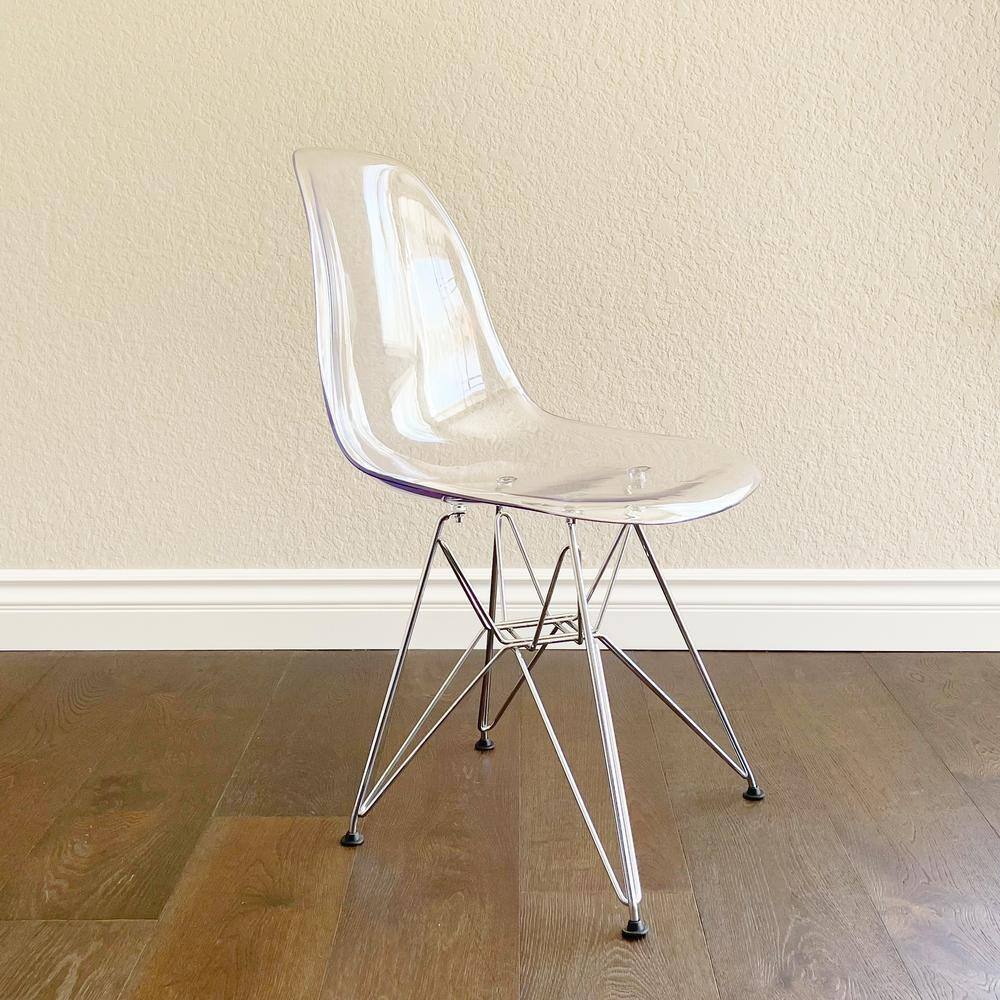 Mid-Century Scandinavian Matte Black Metal Side Chair with Low Back