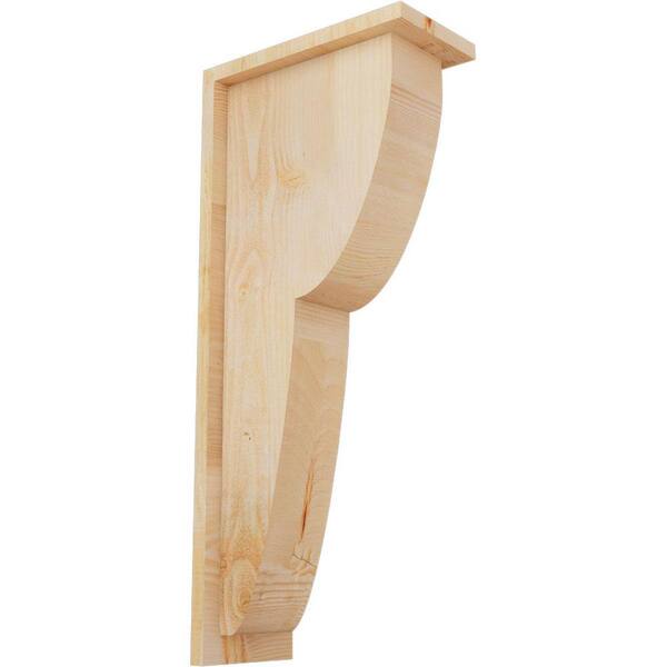 Ekena Millwork 6 in. x 12 in. x 28 in. Douglas Fir Crestline Rough Sawn Corbel with Backplate